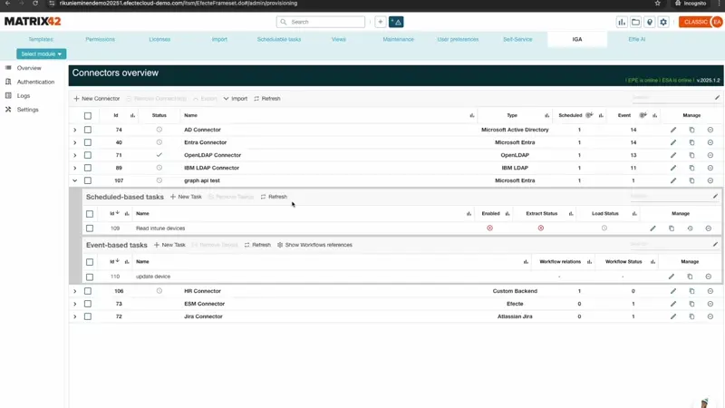 Questa schermata mostra un modo semplice per collegare Entra ID agli strumenti di gestione dei servizi di Matrix42.